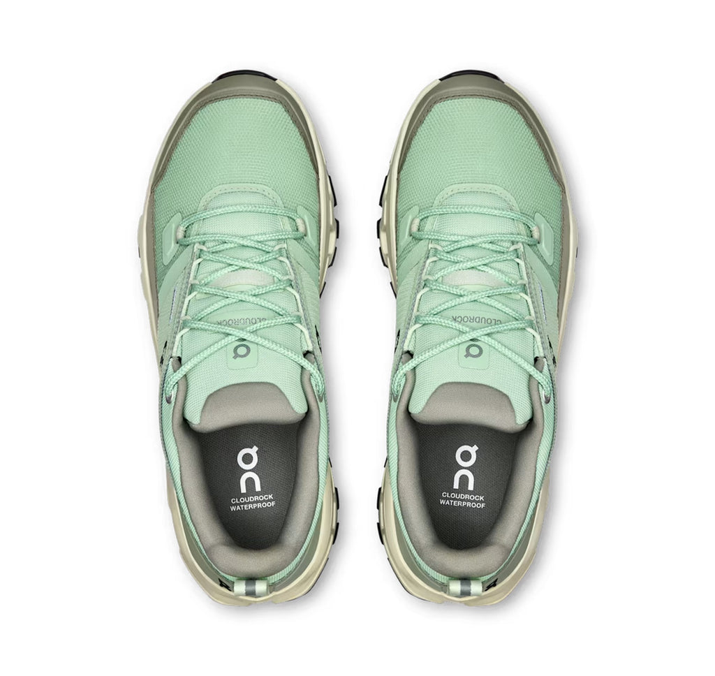 ON Women's Cloudrock Low Waterproof Mineral/Aloe