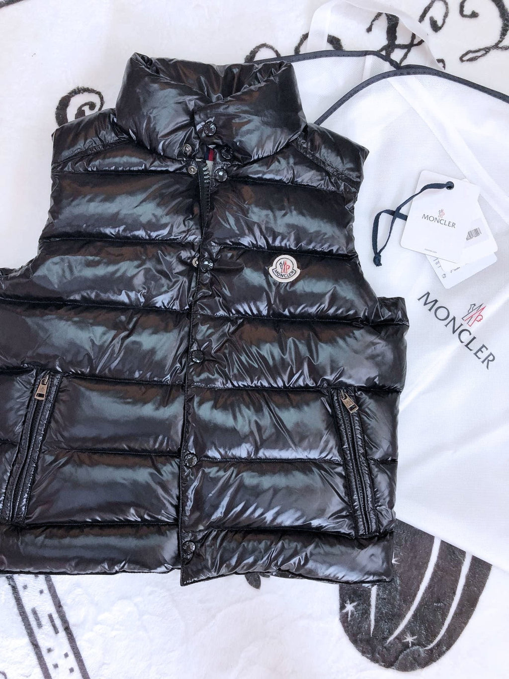 Moncler Black Quilted Puffer Vest — front
