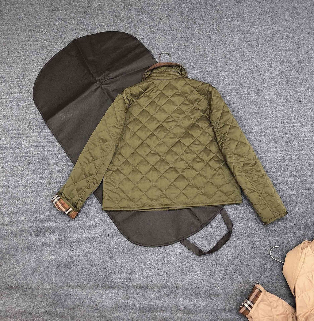 Burberry Corduroy-Collar Diamond-Quilted Jacket — back