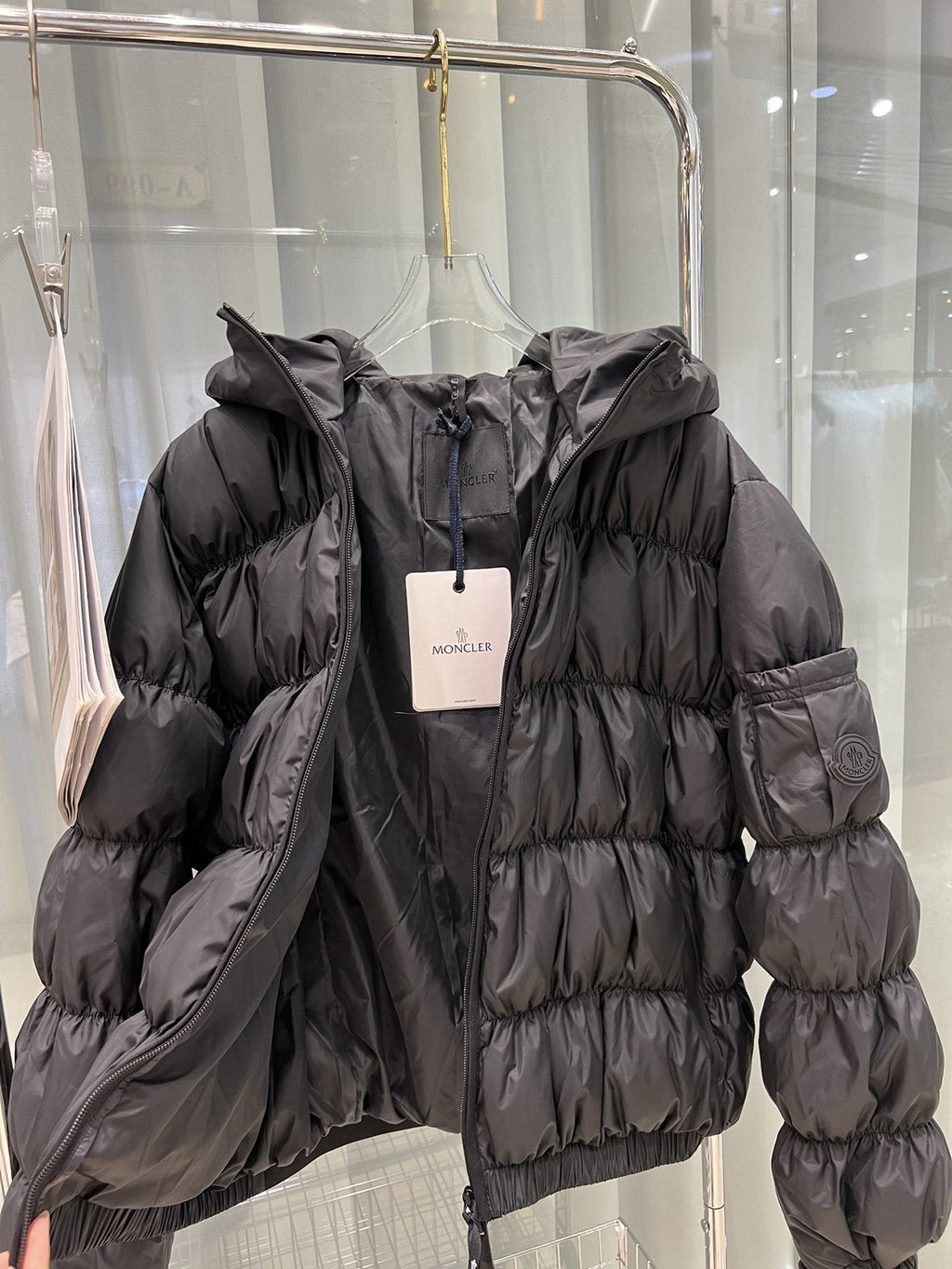 Moncler Women's Hooded Puffer Coat — hang_tag