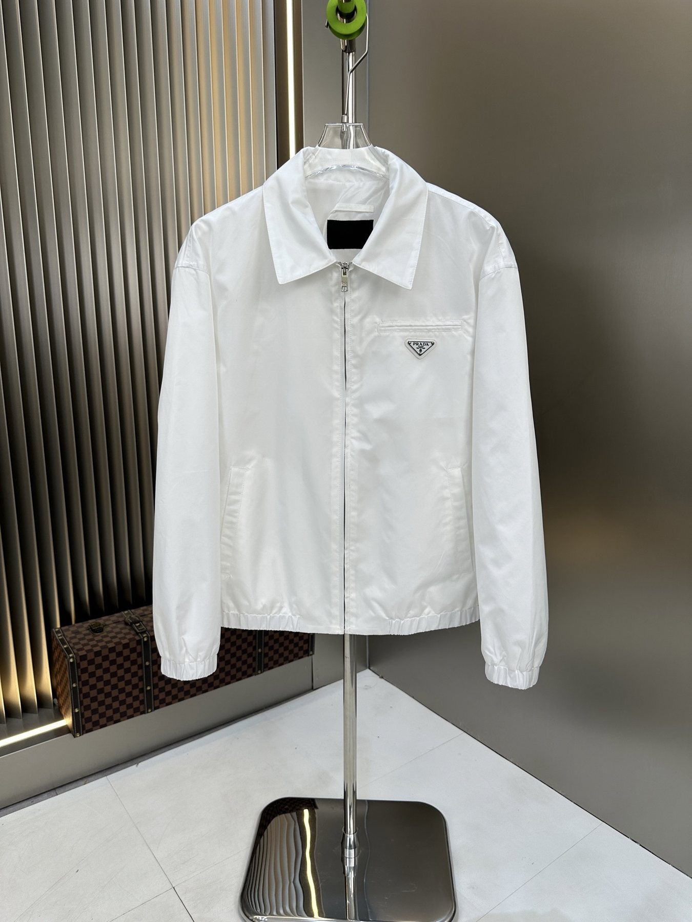 Prada Collared Zip-Front Jacket — front