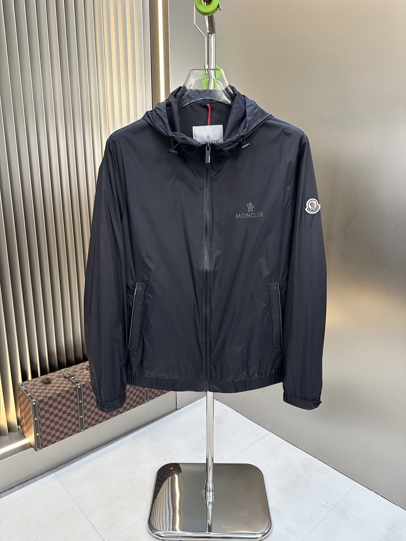 Moncler Hooded Zip-Front Jacket — front