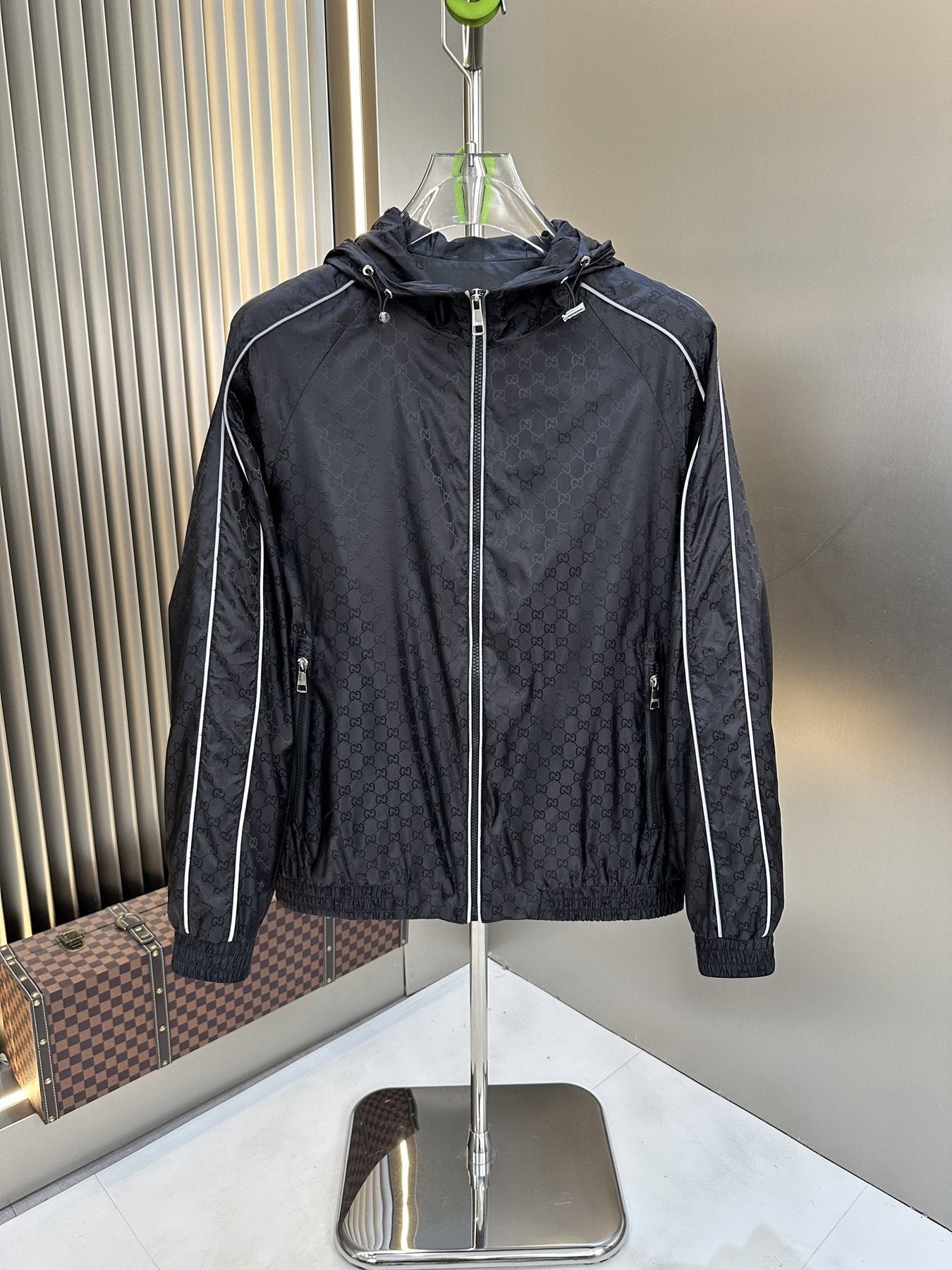 Gucci Monogram Hooded Zip Jacket — front