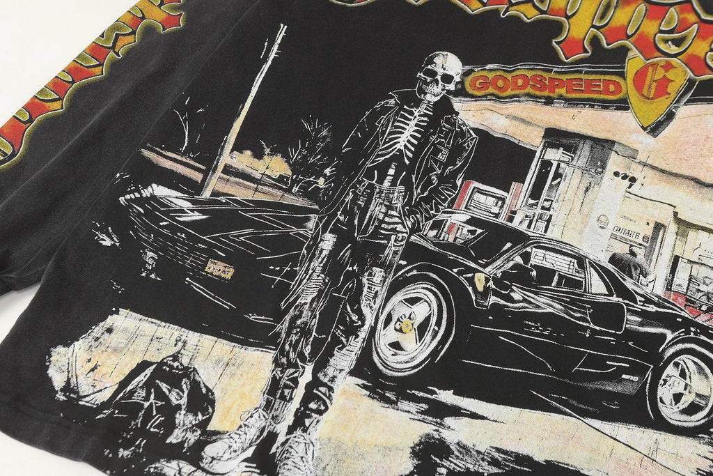 Godspeed Washed Black Rock Graphic Long-Sleeve T-Shirt — detail