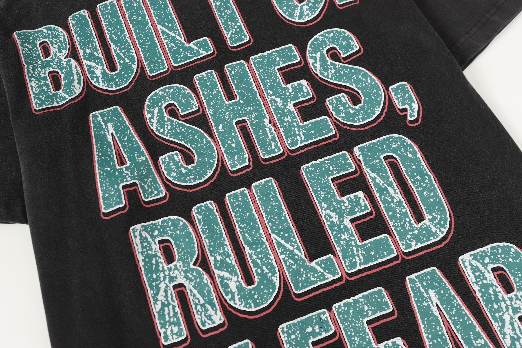 Godspeed Washed Black Skull Graphic T-Shirt — detail