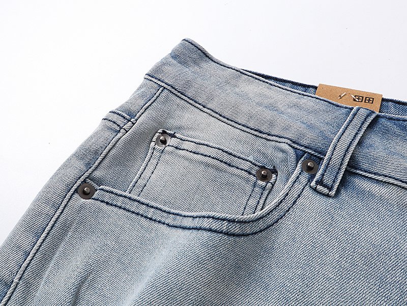 Ksubi Distressed Light Wash Slim Tapered Jeans — detail