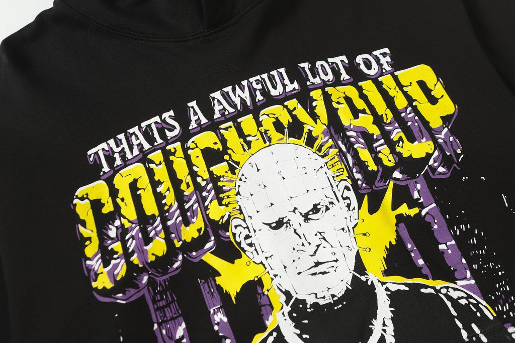 THAT'S A AWFUL LOT OF COUGH SYRUP Star Graphic Hoodie — detail
