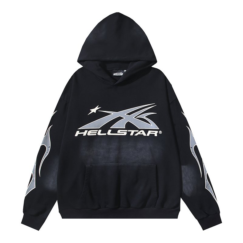 Hellstar Washed Black Graphic Hoodie — hero