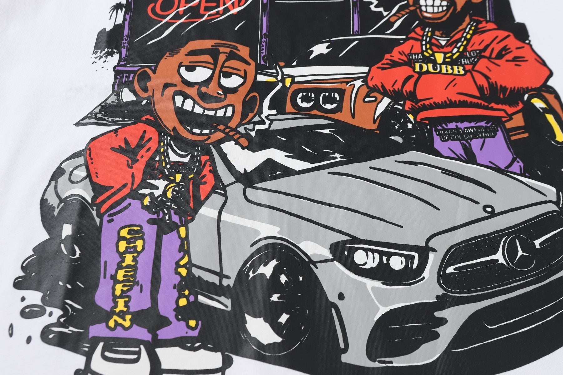 THAT'S A AWFUL LOT OF COUGH SYRUP Cartoon Car Short-Sleeve T-Shirt — detail