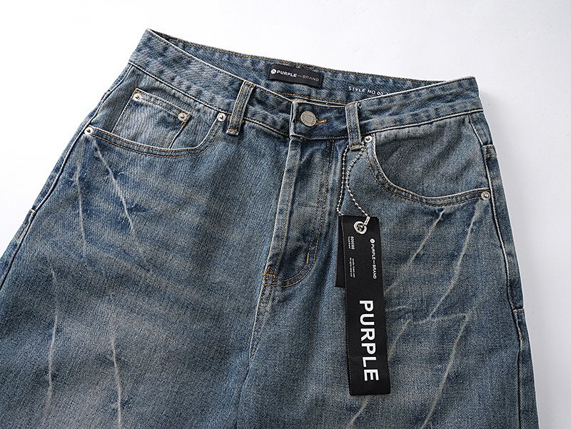 Purple Brand PU807 Washed Blue Distressed Jeans — detail