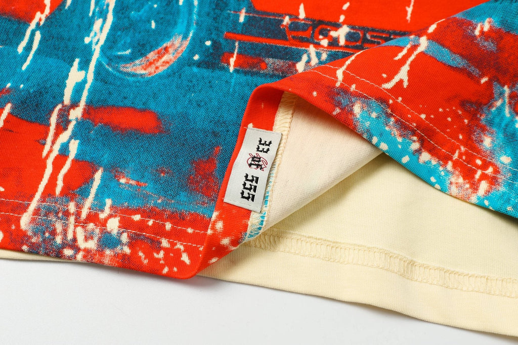 Godspeed Racing Car Graphic T-Shirt — fabric_closeup