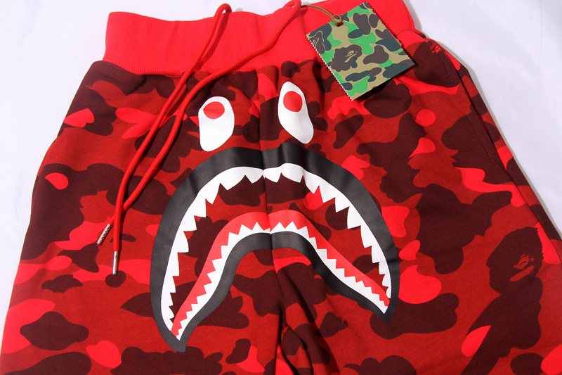 BAPE Shark Face Camouflage Drawstring Shorts — front