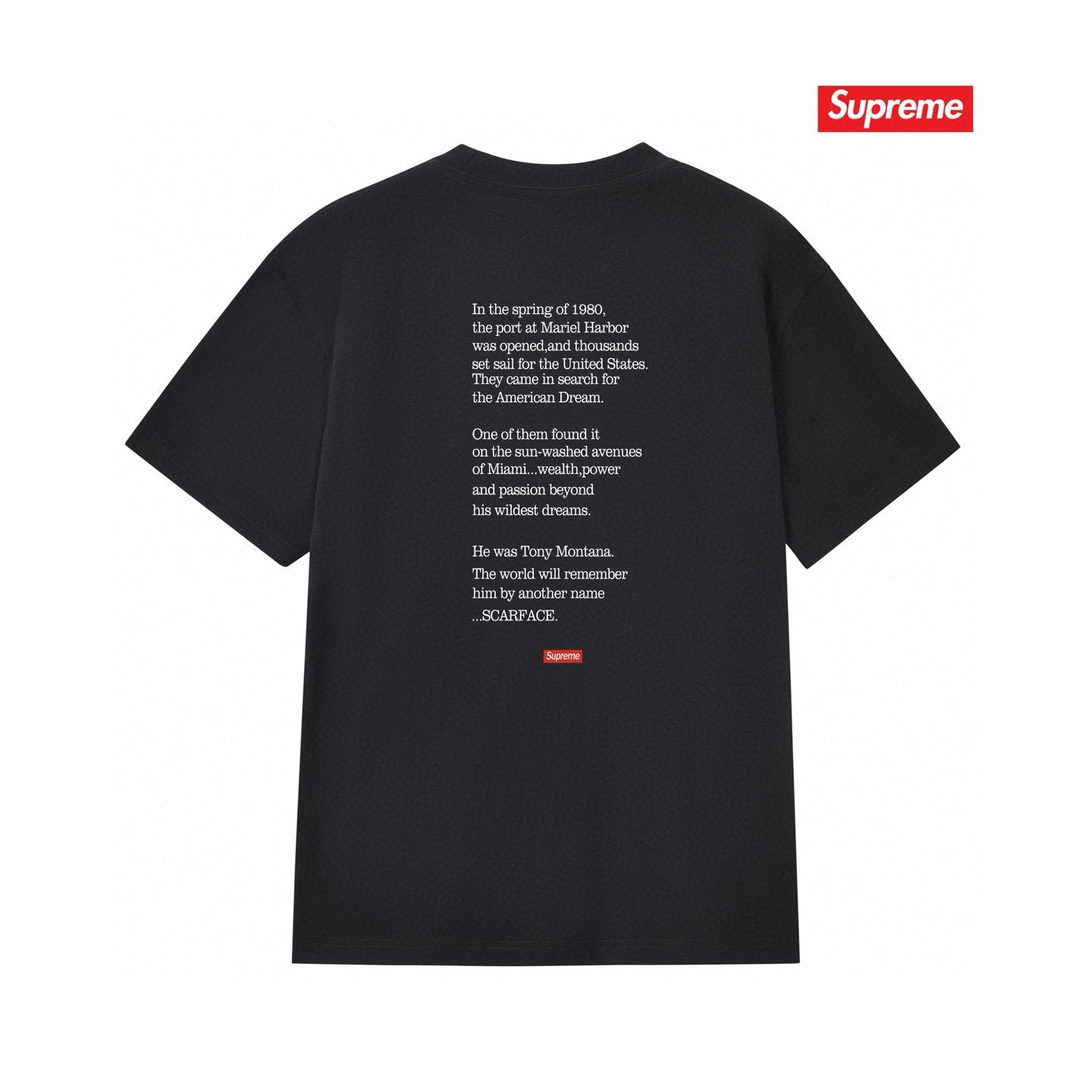 Supreme Scarface Movie Poster Graphic Short-Sleeve T-Shirt — back