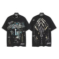 Hellstar Blue Face Praying Hands Graphic T-Shirt — front