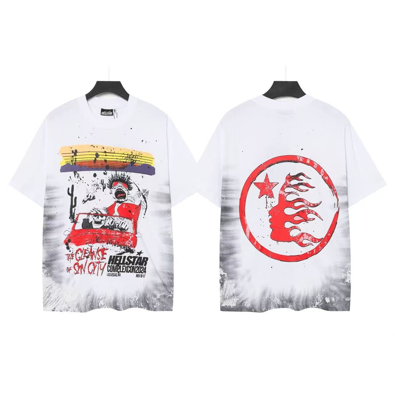 Hellstar Racing Flame Circle Graphic T-Shirt — front