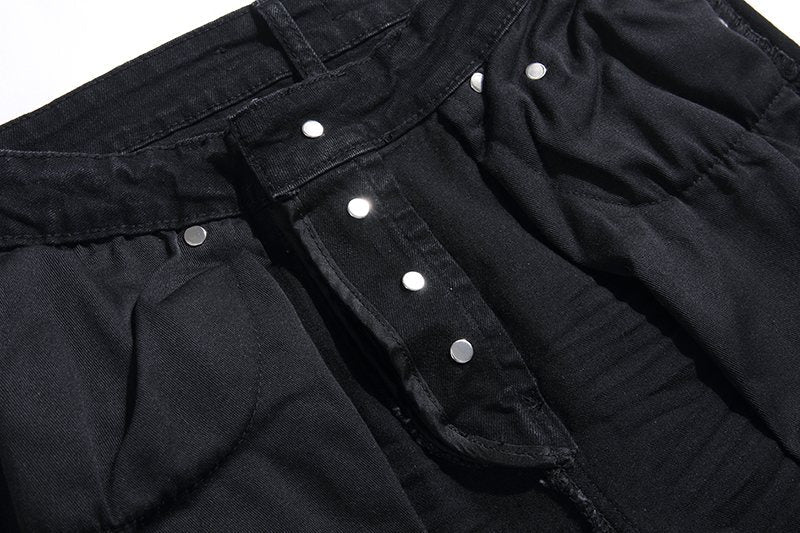 AMIRI Black Distressed Biker Jeans — detail