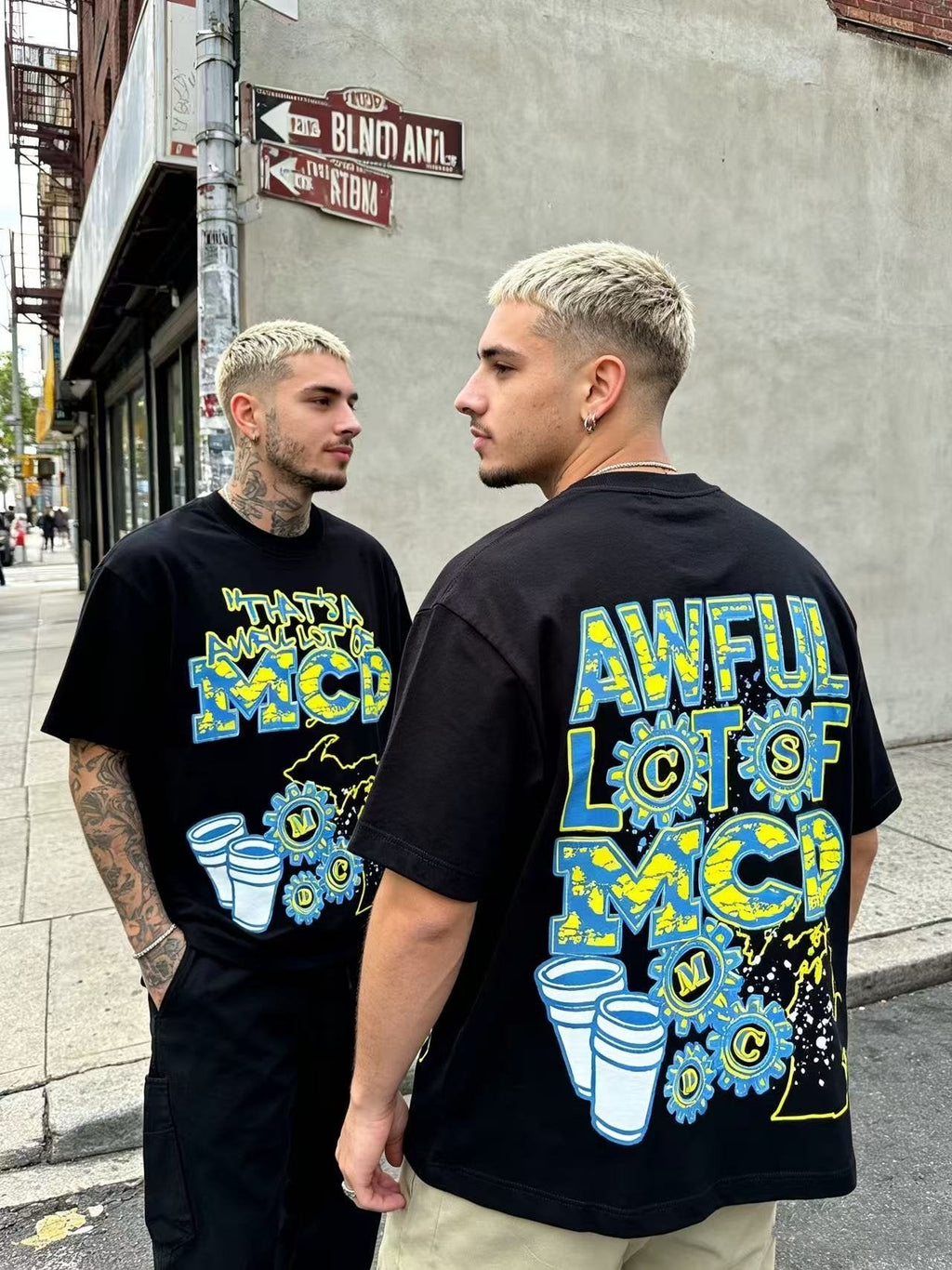 THAT'S A AWFUL LOT OF COUGH SYRUP Front & Back Graphic T-Shirt — model