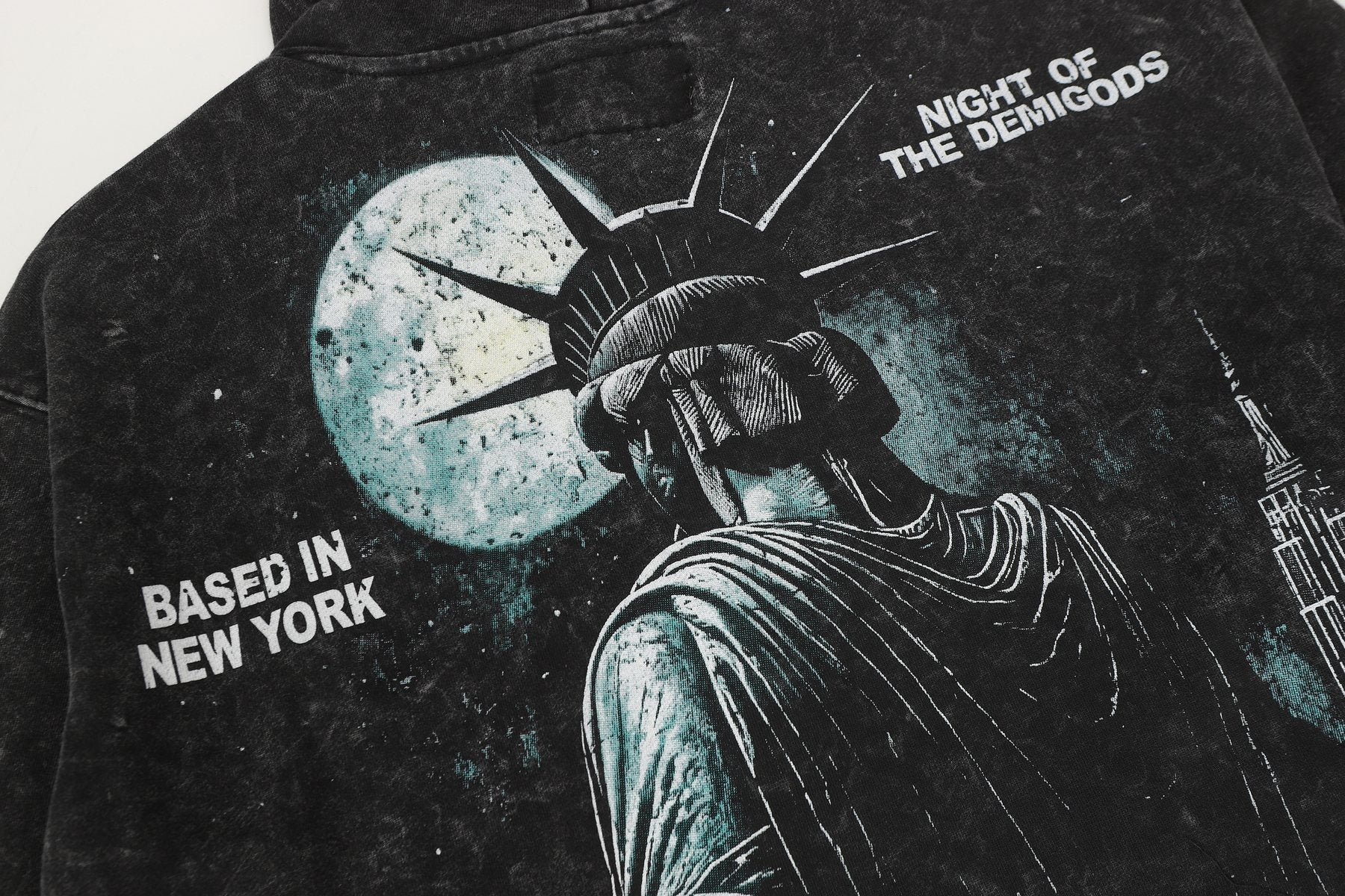 Godspeed Statue of Liberty Graphic Hoodie — detail