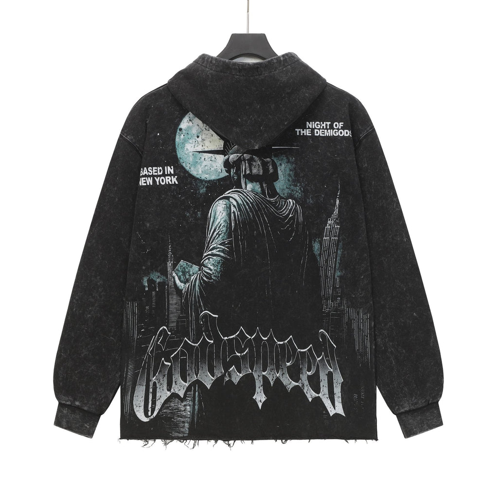 Godspeed Statue of Liberty Graphic Hoodie — back