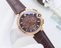 Cartier Rose Gold Brown Dial Leather Strap Watch — hero
