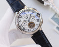 Cartier Silver Black Dial Leather Strap Watch — hero