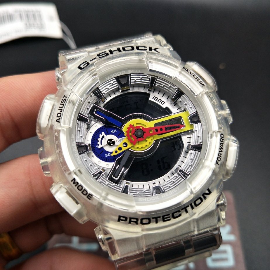 Casio Clear Case Multicolor Dial Watch — detail