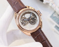 Cartier Rose Gold Brown Strap Watch — hero