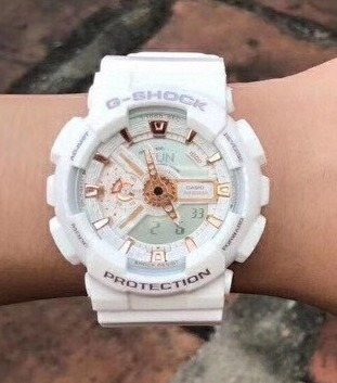 Casio White Rose Gold Dial Watch — hero