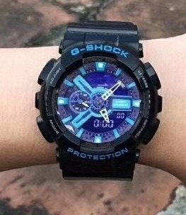 Casio Black Blue Dial Watch — hero