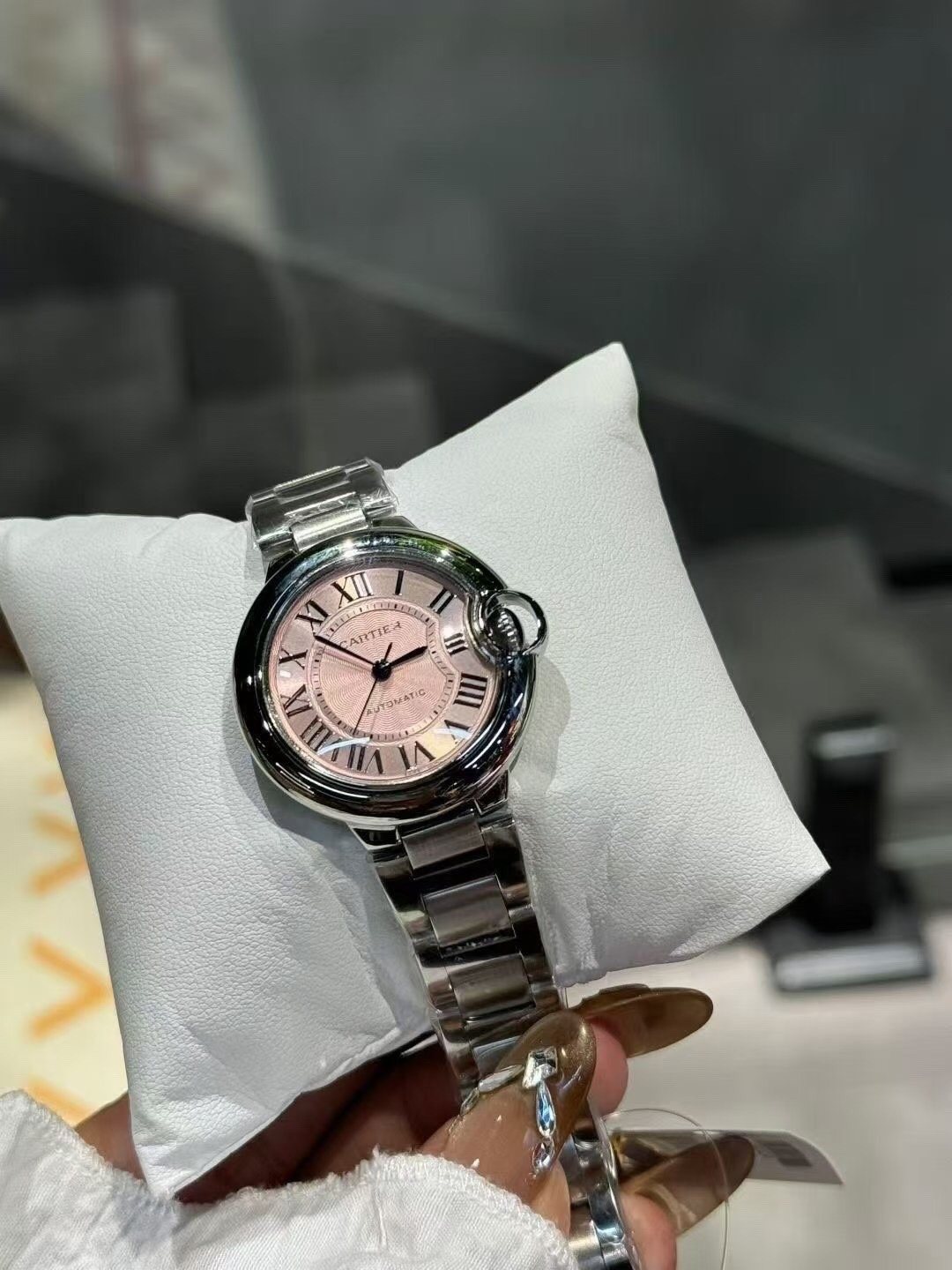 Cartier Pink Dial Bracelet Watch — front