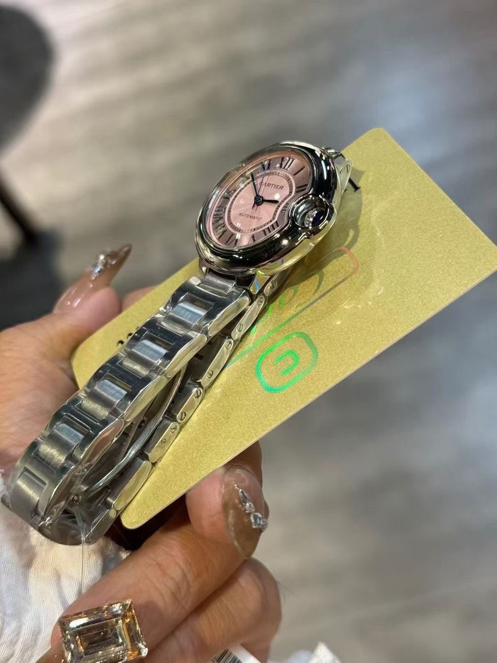 Cartier Pink Dial Bracelet Watch — side