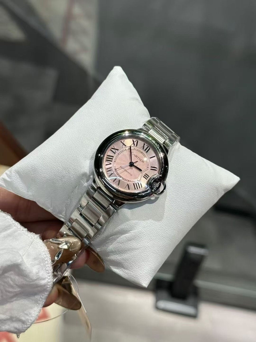 Cartier Pink Dial Bracelet Watch — front