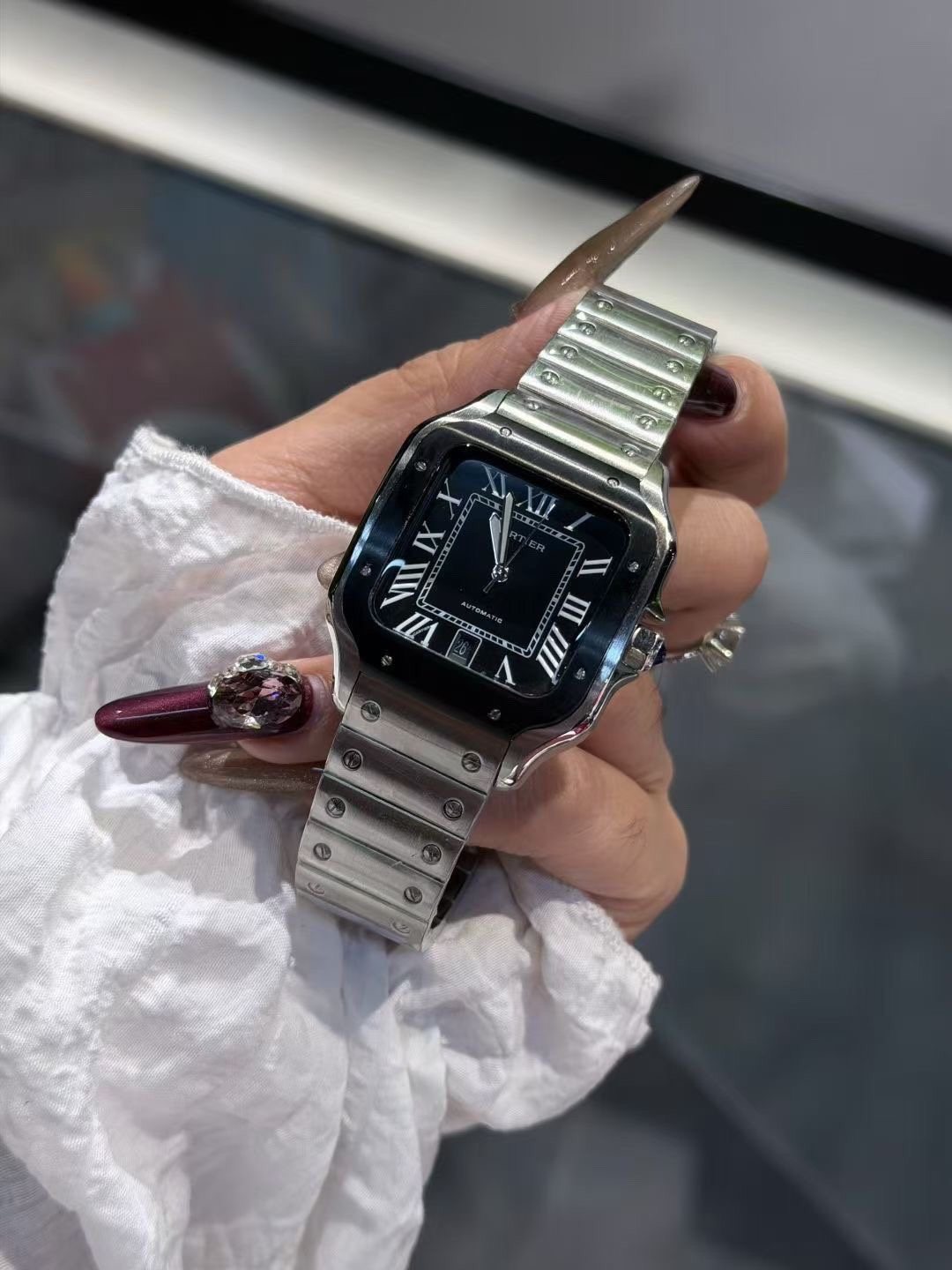 Cartier Black Dial Bracelet Watch — hero