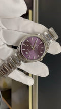 Omega Purple Dial Metal Bracelet Watch — hero