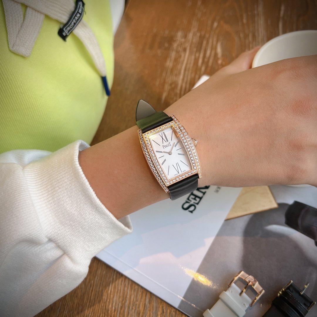 Piaget Black Rose Gold Strap Watch — hero