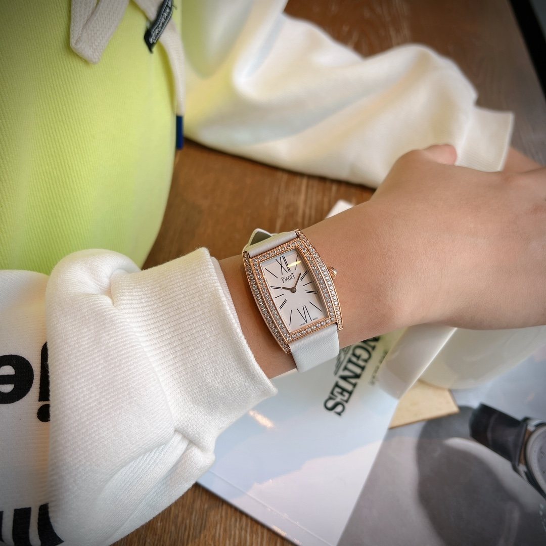 Piaget Black Rose Gold Strap Watch — model