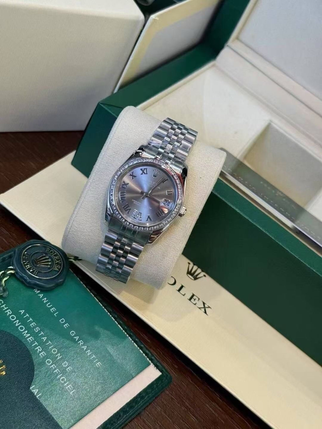 Rolex Gray Roman Dial Watch — hero