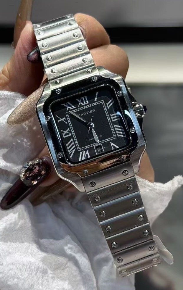 Cartier Black Dial Square Watch — hero