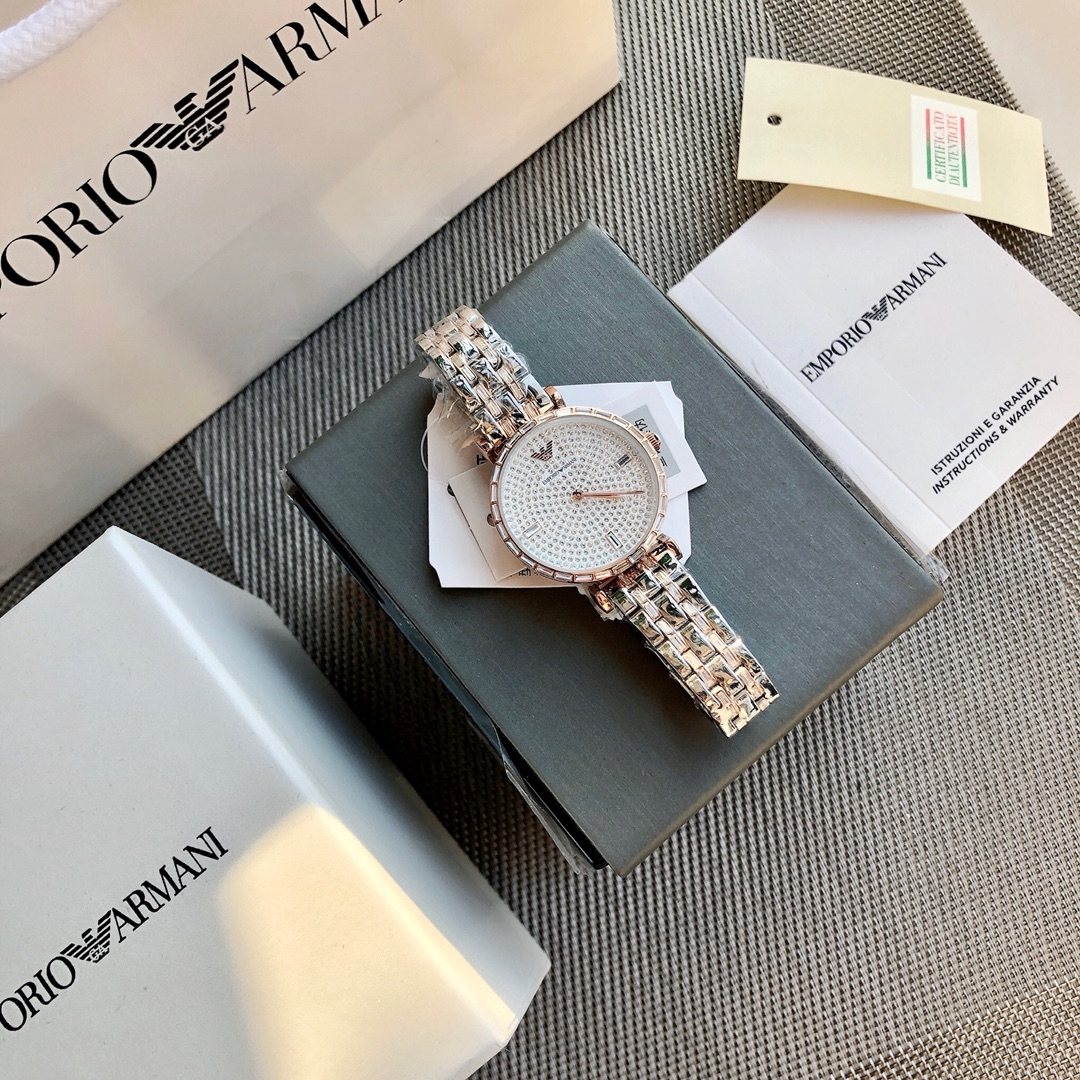 EMPORIO ARMANI Crystal Dial Watch — front