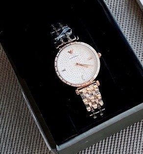 EMPORIO ARMANI Crystal Dial Watch — front