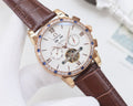 OMEGA Brown Rose Gold White Dial Strap Watch — hero