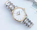 Longines Silver Gold White Dial Watch — hero