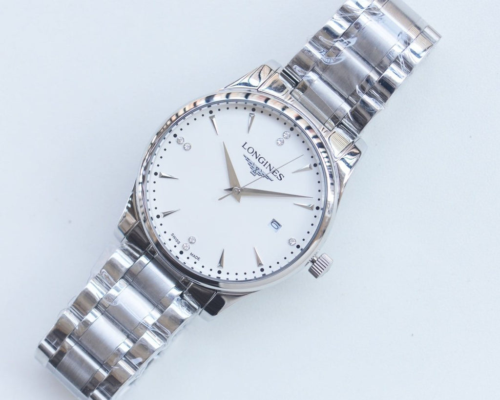 Longines Silver White Dial Watch — hero