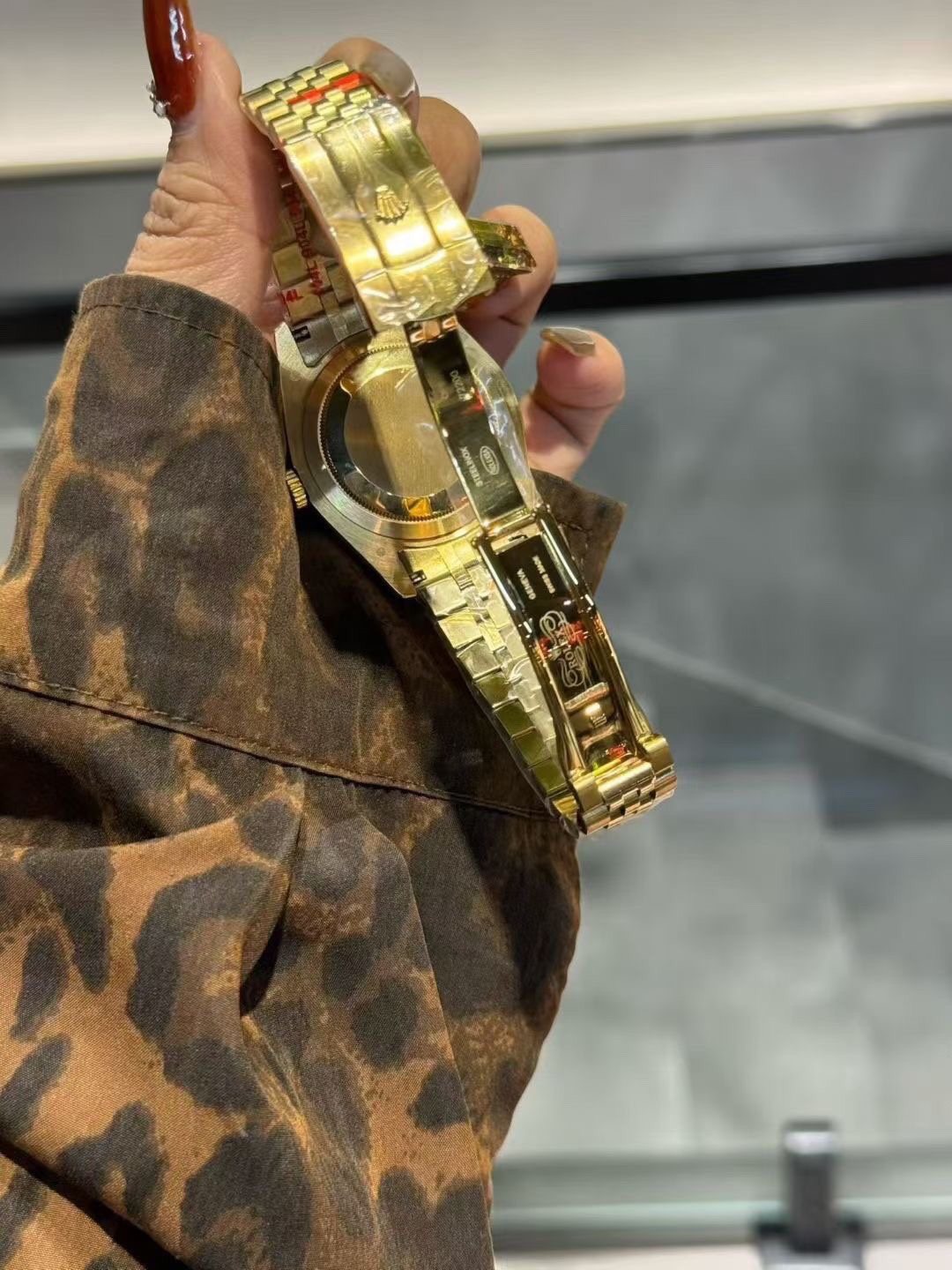 Rolex Gold-Tone Champagne Dial Watch — back