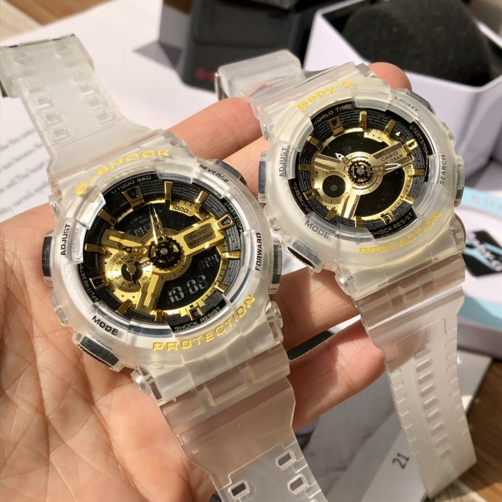 Casio Transparent White Couple Watch Set — model