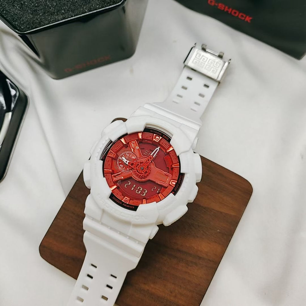 CASIO White Red Dial Watch — hero