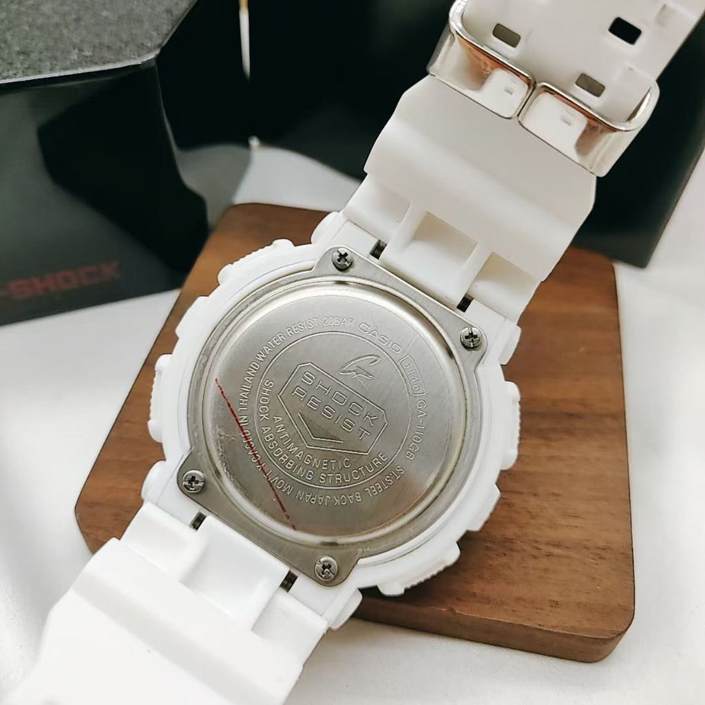 CASIO White Red Dial Watch — back