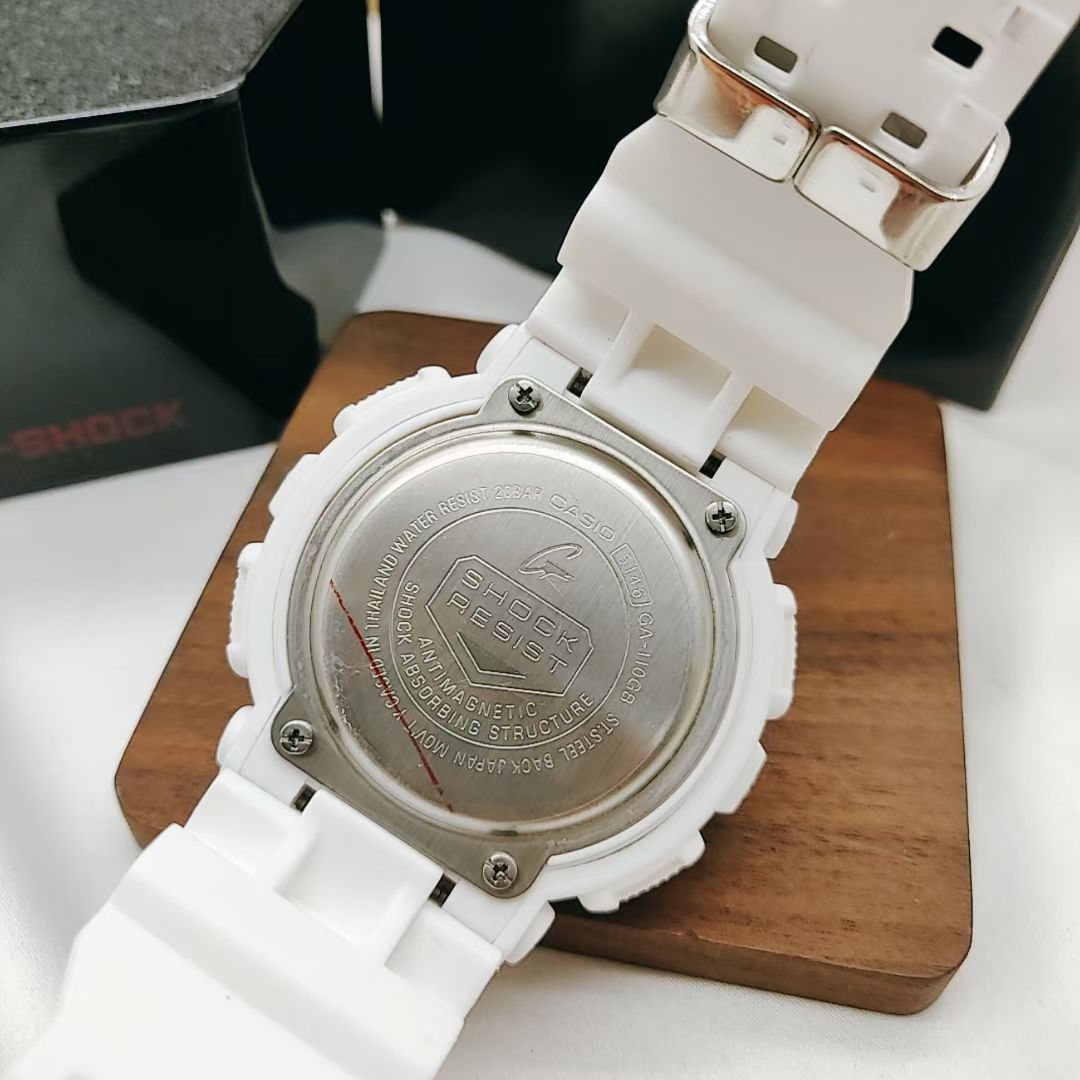 CASIO White Red Dial Watch — back