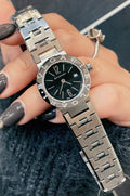 Bulgari Black Dial Silver-Tone Bracelet Watch — hero