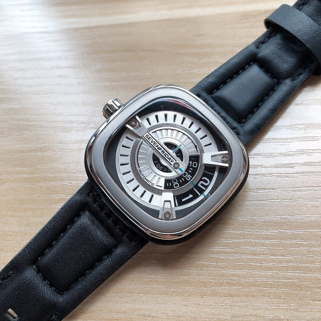 SEVENFRIDAY Black Leather Strap Watch — hero